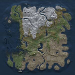 Thumbnail Rust Map: Procedural Map, Size: 4500, Seed: 1238916598, 15 Monuments