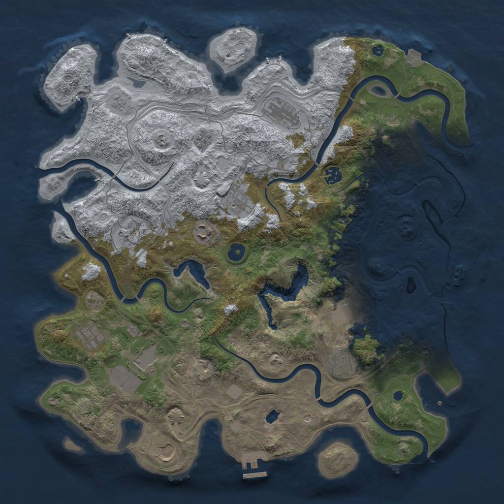 Rust Map: Procedural Map, Size: 4300, Seed: 1808405774, 17 Monuments