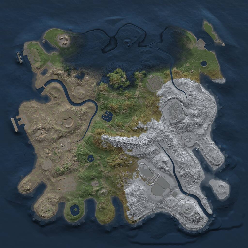 Rust Map: Procedural Map, Size: 3500, Seed: 9101714, 15 Monuments