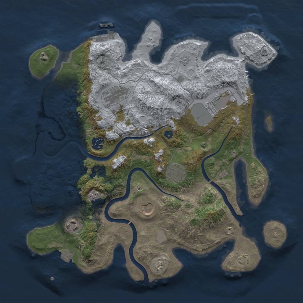 Rust Map: Procedural Map, Size: 3500, Seed: 63822479, 13 Monuments