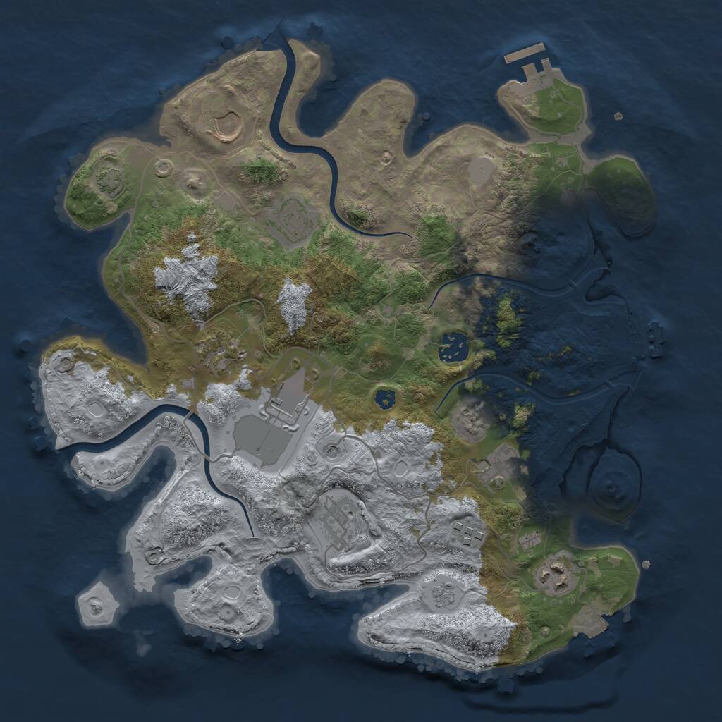 Rust Map: Procedural Map, Size: 3500, Seed: 65437209, 15 Monuments