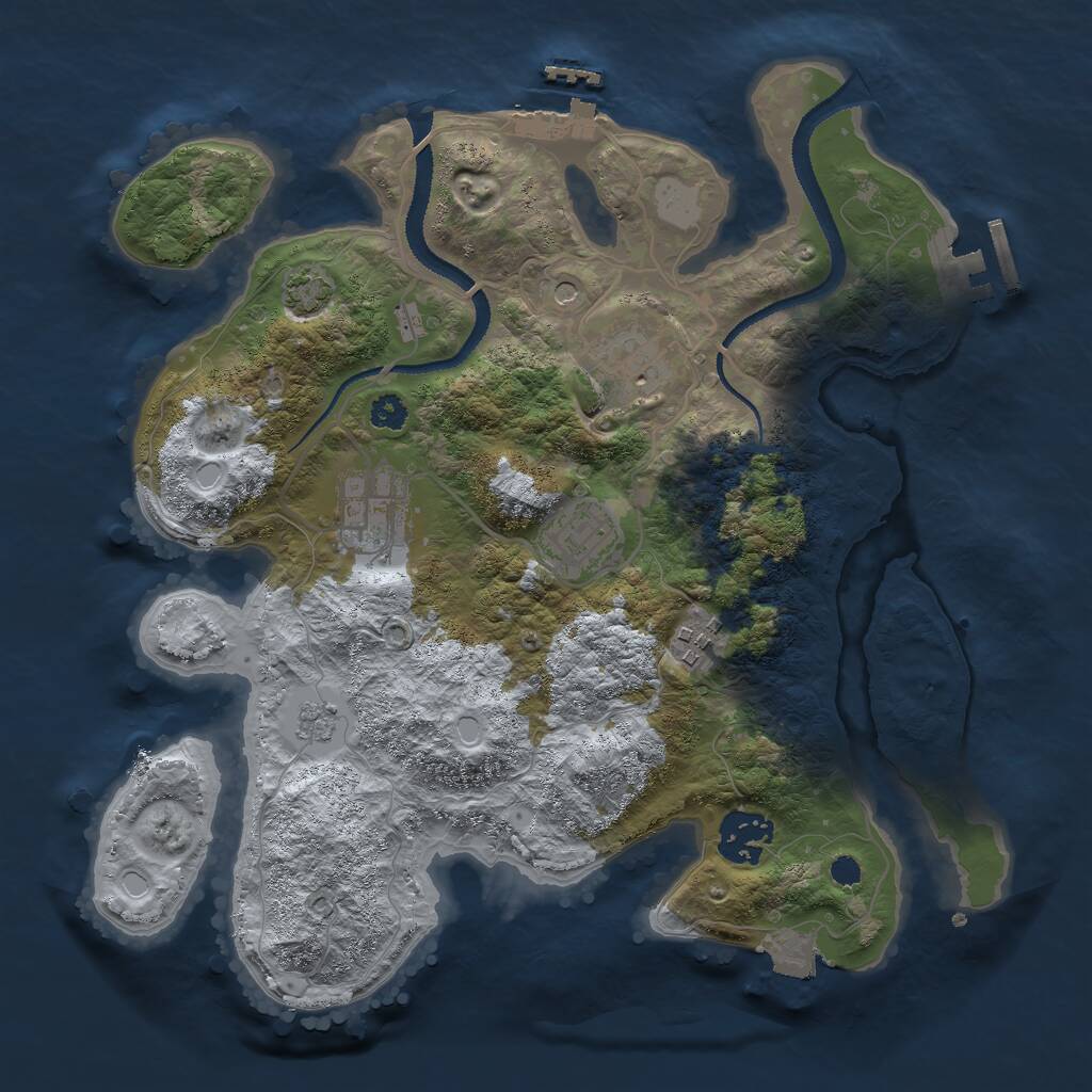 Rust Map: Procedural Map, Size: 3000, Seed: 1615693310, 11 Monuments