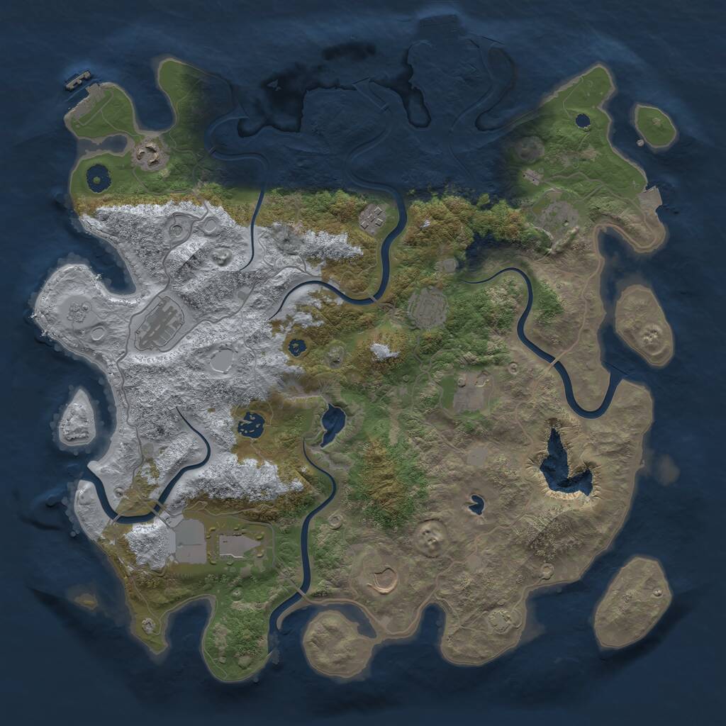 Rust Map: Procedural Map, Size: 4200, Seed: 91, 15 Monuments