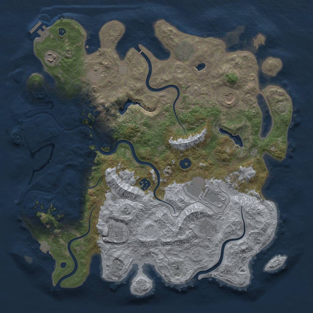 Rust Map: Procedural Map, Size: 4211, Seed: 50000, 16 Monuments
