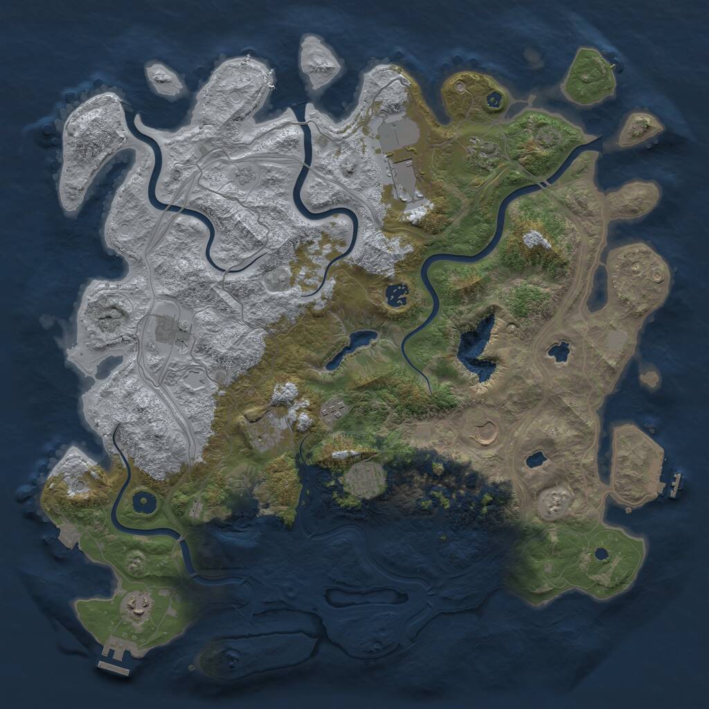 Rust Map: Procedural Map, Size: 4500, Seed: 17834867, 15 Monuments