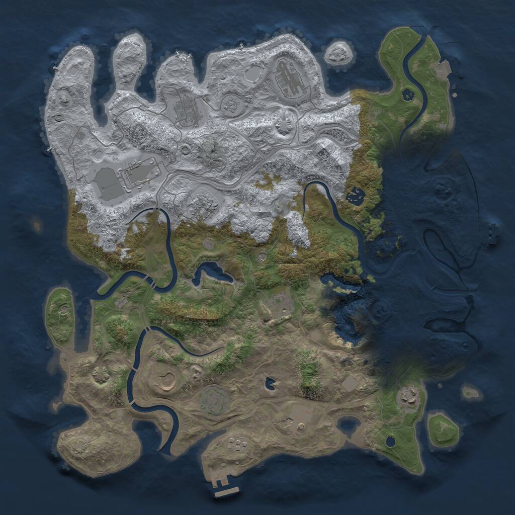 Rust Map: Procedural Map, Size: 4250, Seed: 655321954, 17 Monuments