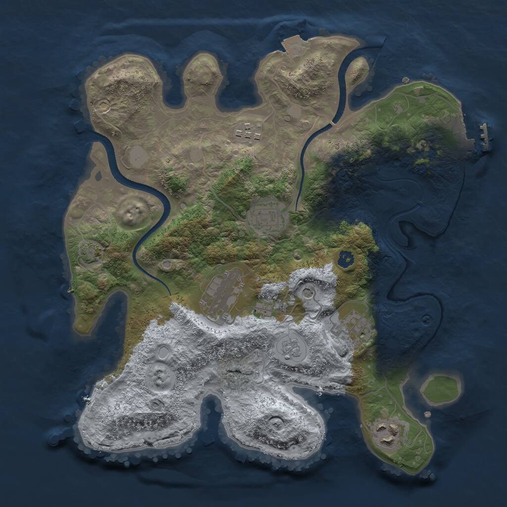 Rust Map: Procedural Map, Size: 3000, Seed: 147806263, 10 Monuments