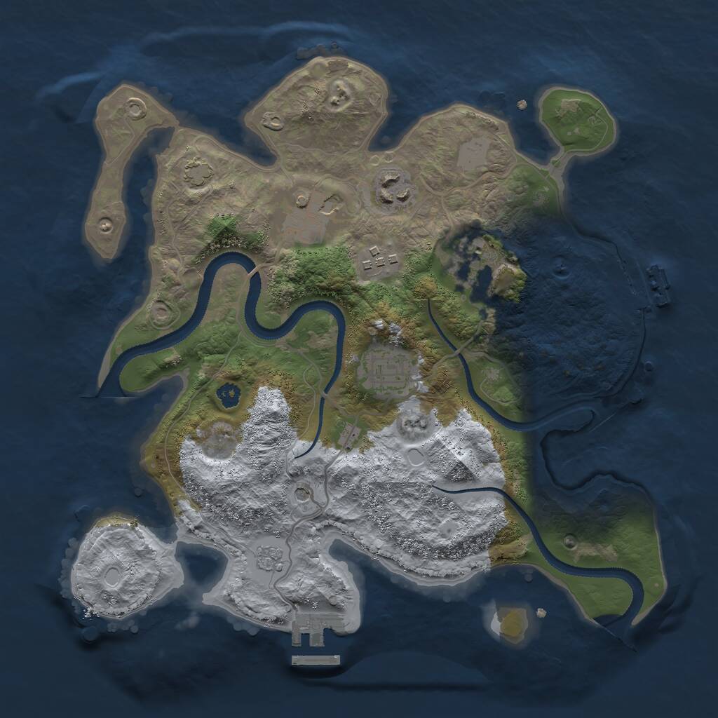 Rust Map: Procedural Map, Size: 3000, Seed: 6035491, 11 Monuments