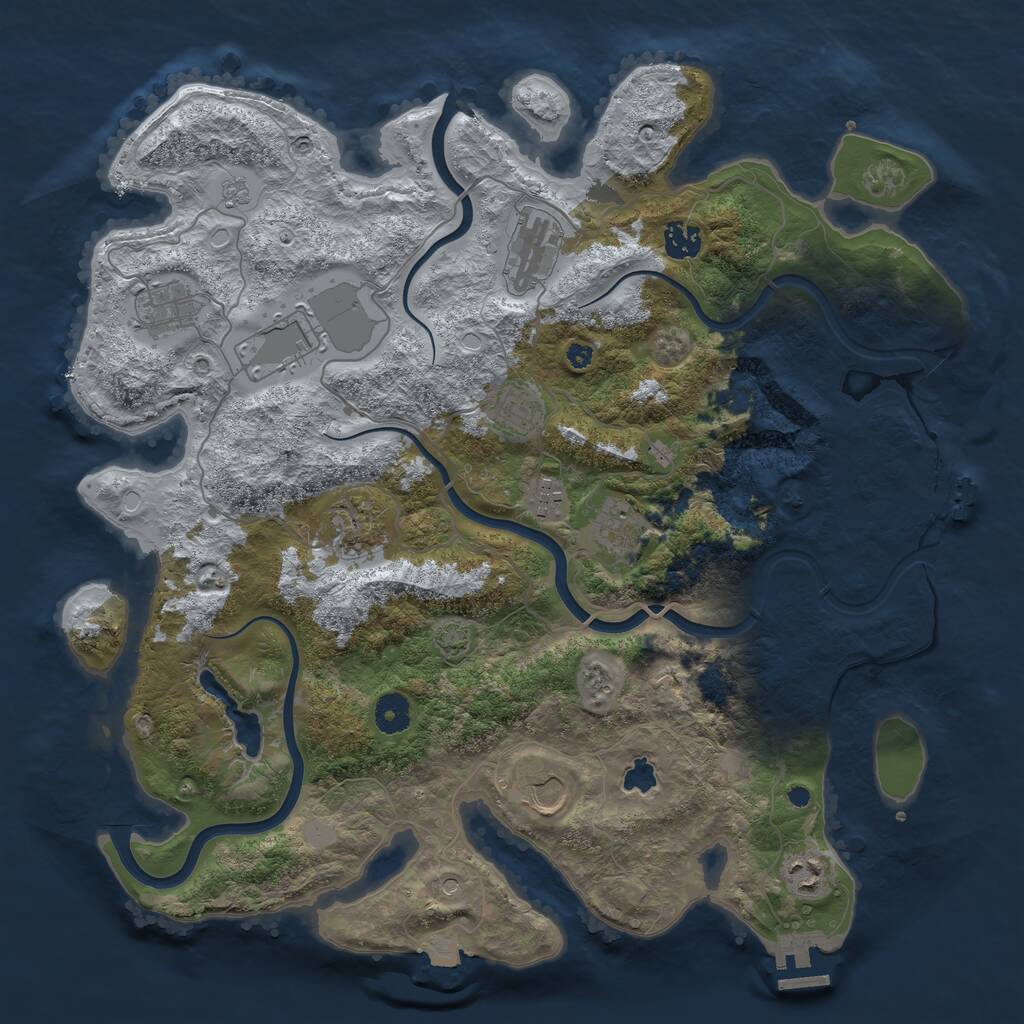 Rust Map: Procedural Map, Size: 4000, Seed: 223075987, 16 Monuments