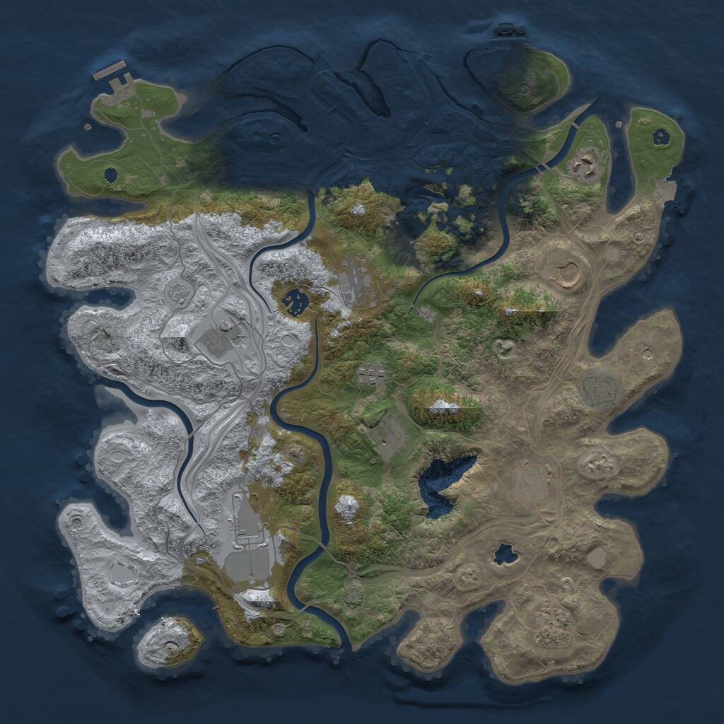 Rust Map: Procedural Map, Size: 4250, Seed: 7142020, 17 Monuments