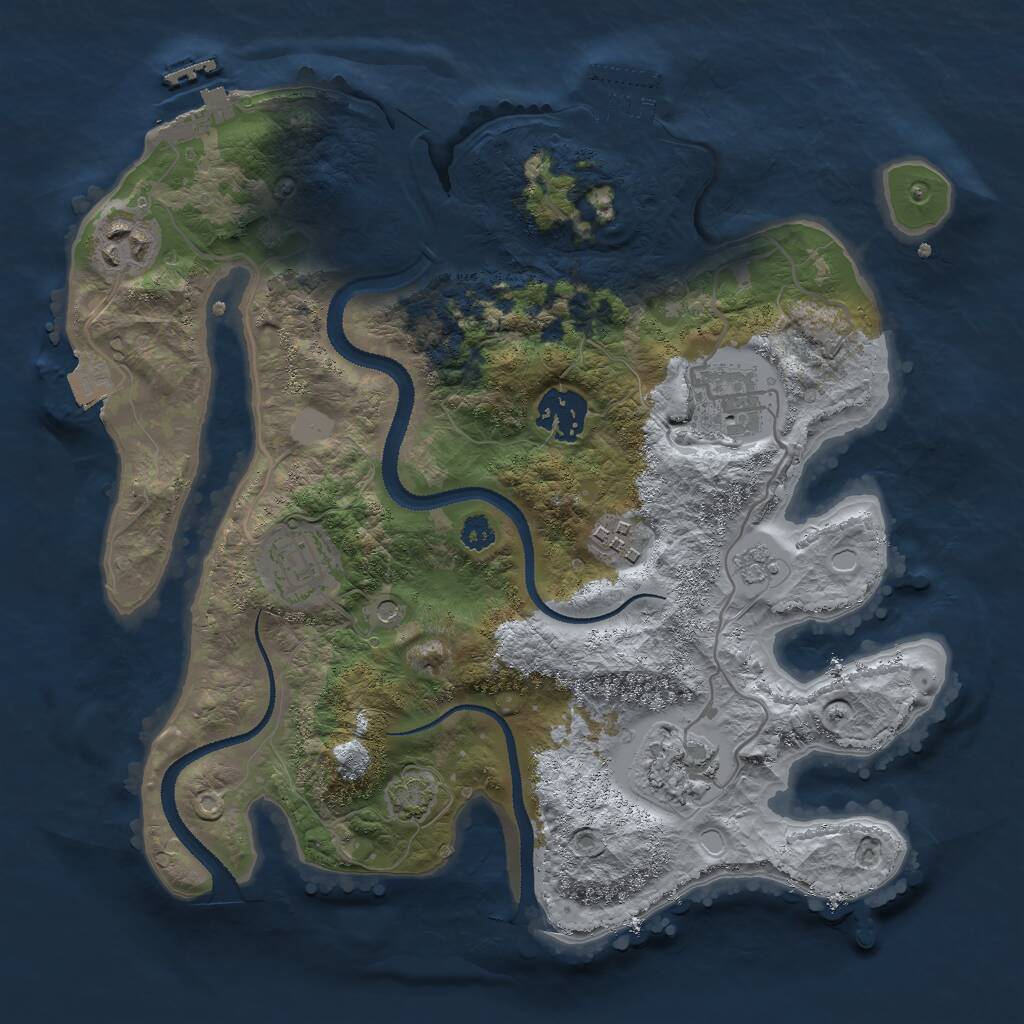 Rust Map: Procedural Map, Size: 3000, Seed: 84238, 12 Monuments