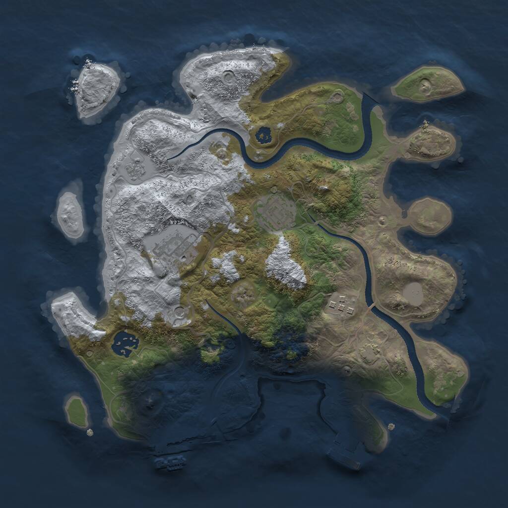 Rust Map: Procedural Map, Size: 3000, Seed: 1995300396, 10 Monuments