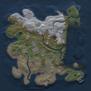 Thumbnail Rust Map: Procedural Map, Size: 3715, Seed: 994491, 15 Monuments