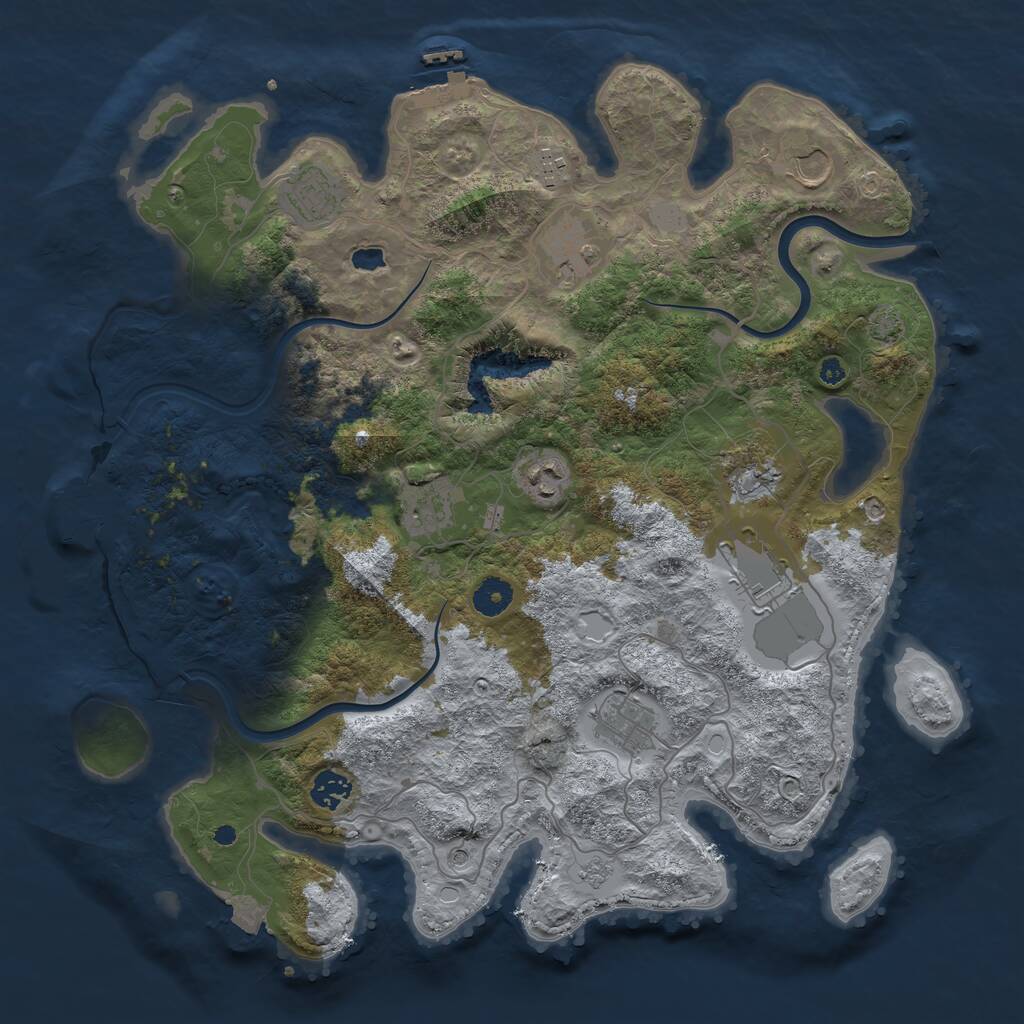 Rust Map: Procedural Map, Size: 4000, Seed: 1839742108, 16 Monuments