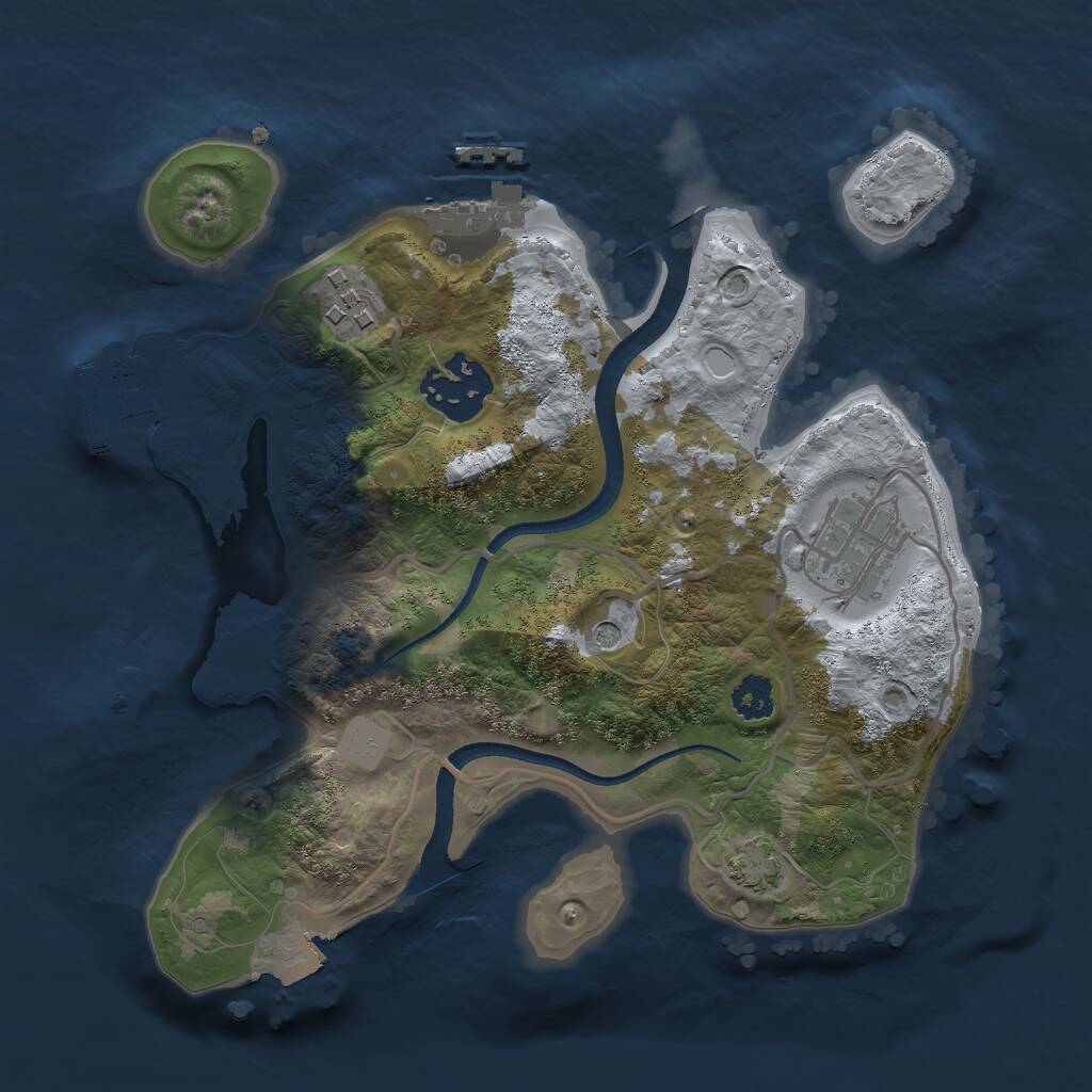 Rust Map: Procedural Map, Size: 2500, Seed: 3456346, 8 Monuments