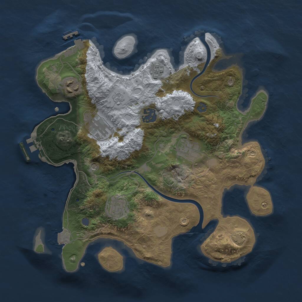 Rust Map: Procedural Map, Size: 3000, Seed: 842940, 14 Monuments