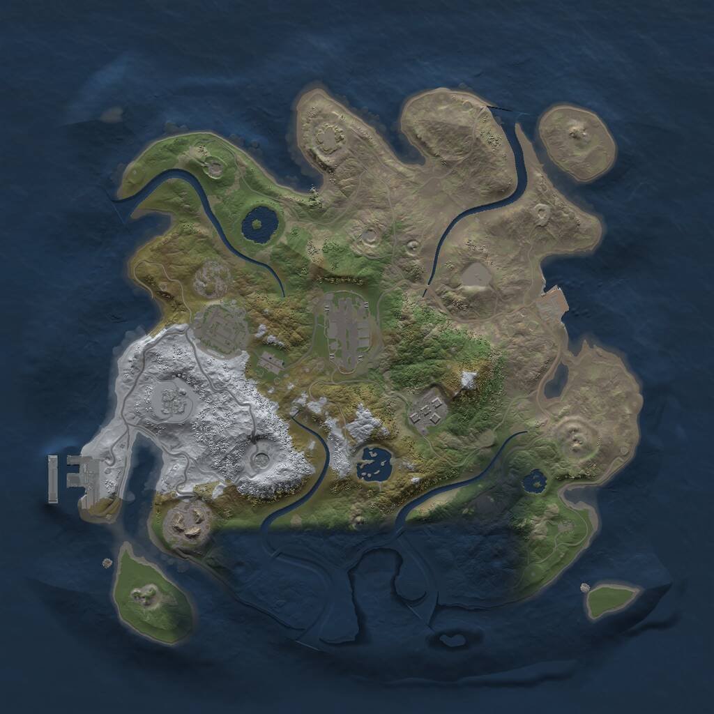 Rust Map: Procedural Map, Size: 3000, Seed: 8486, 10 Monuments