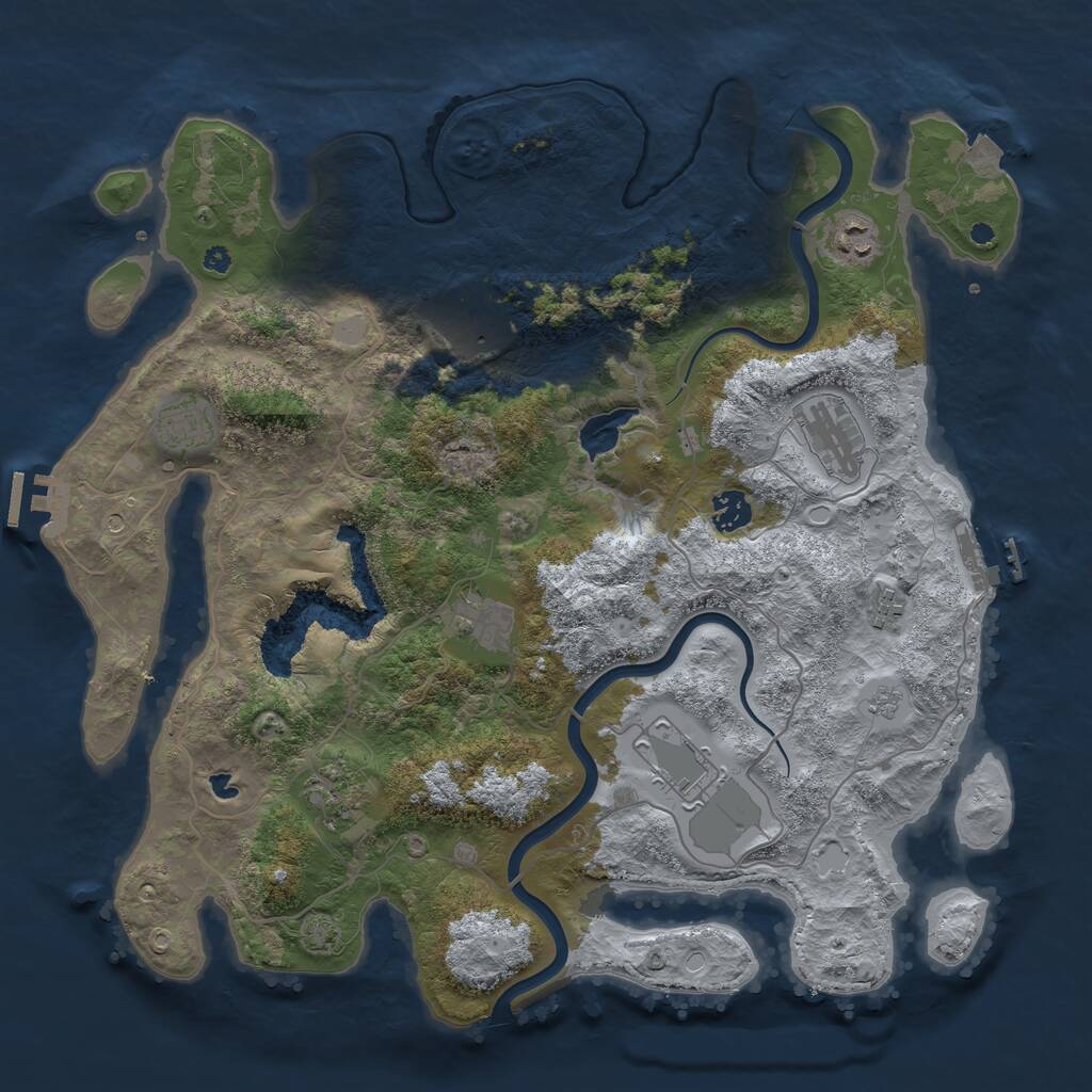 Rust Map: Procedural Map, Size: 4000, Seed: 84238, 15 Monuments