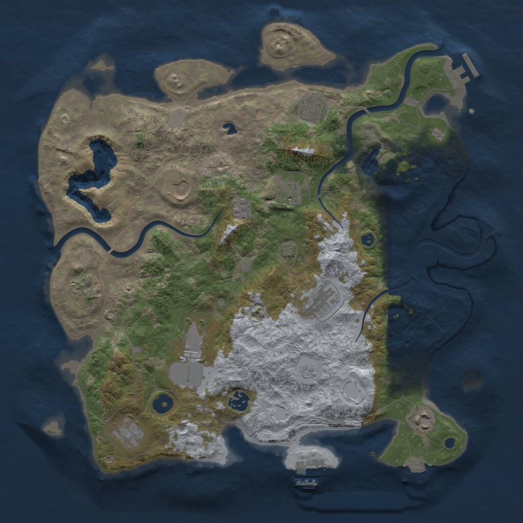 Rust Map: Procedural Map, Size: 4000, Seed: 852606057, 16 Monuments