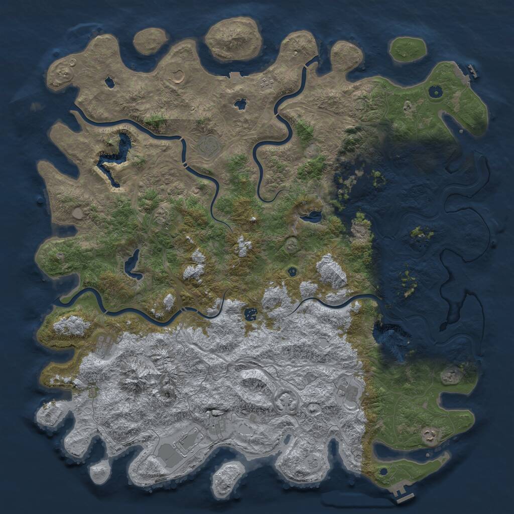 Rust Map: Procedural Map, Size: 5700, Seed: 1868194020, 17 Monuments