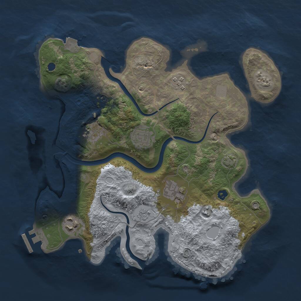Rust Map: Procedural Map, Size: 3000, Seed: 769642079, 10 Monuments