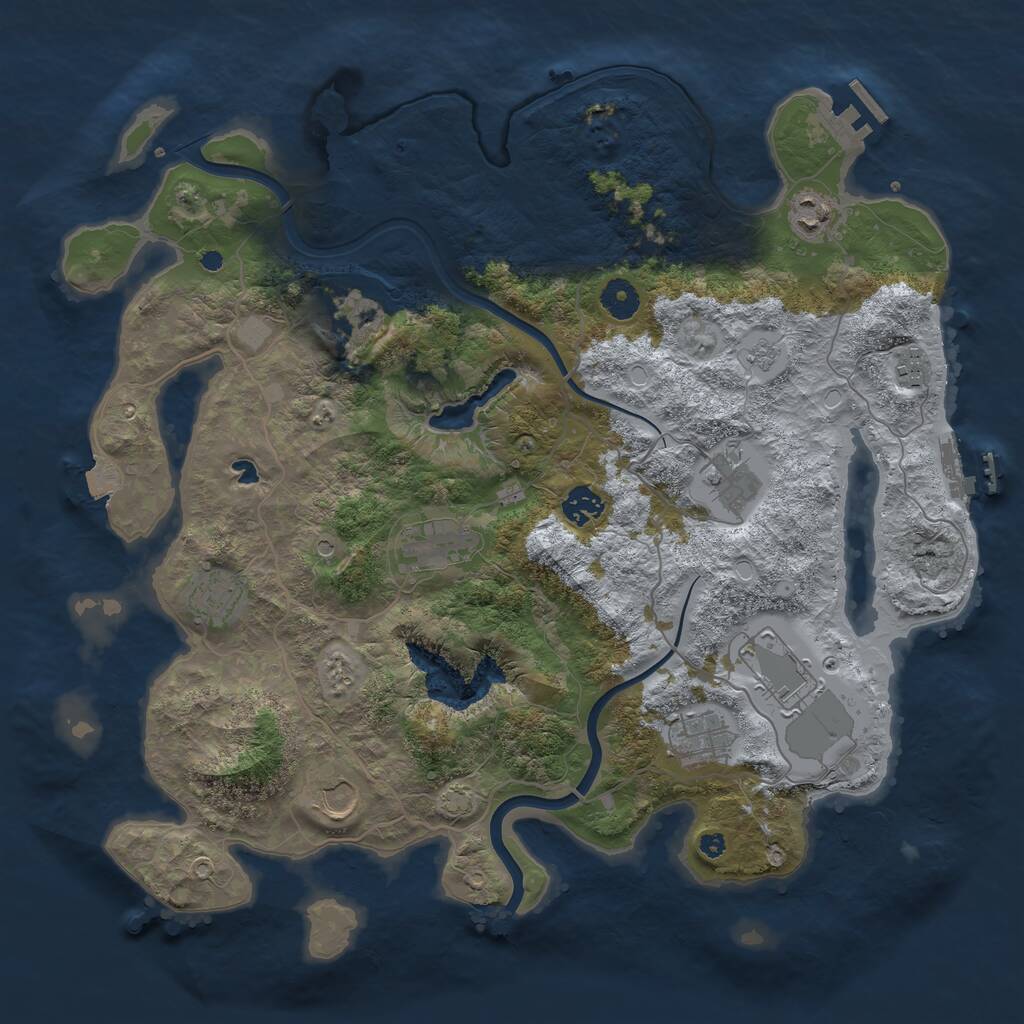 Rust Map: Procedural Map, Size: 4000, Seed: 1813369041, 16 Monuments