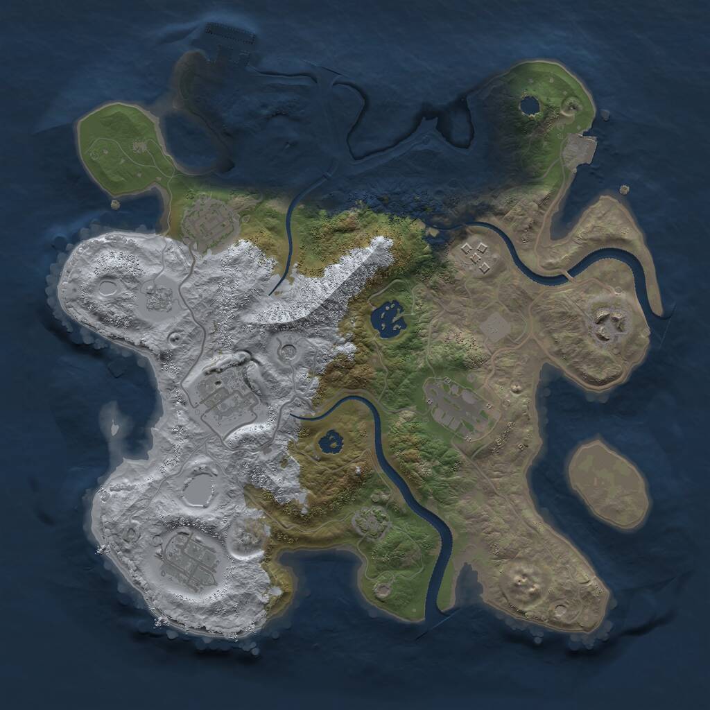 Rust Map: Procedural Map, Size: 3000, Seed: 31622, 12 Monuments
