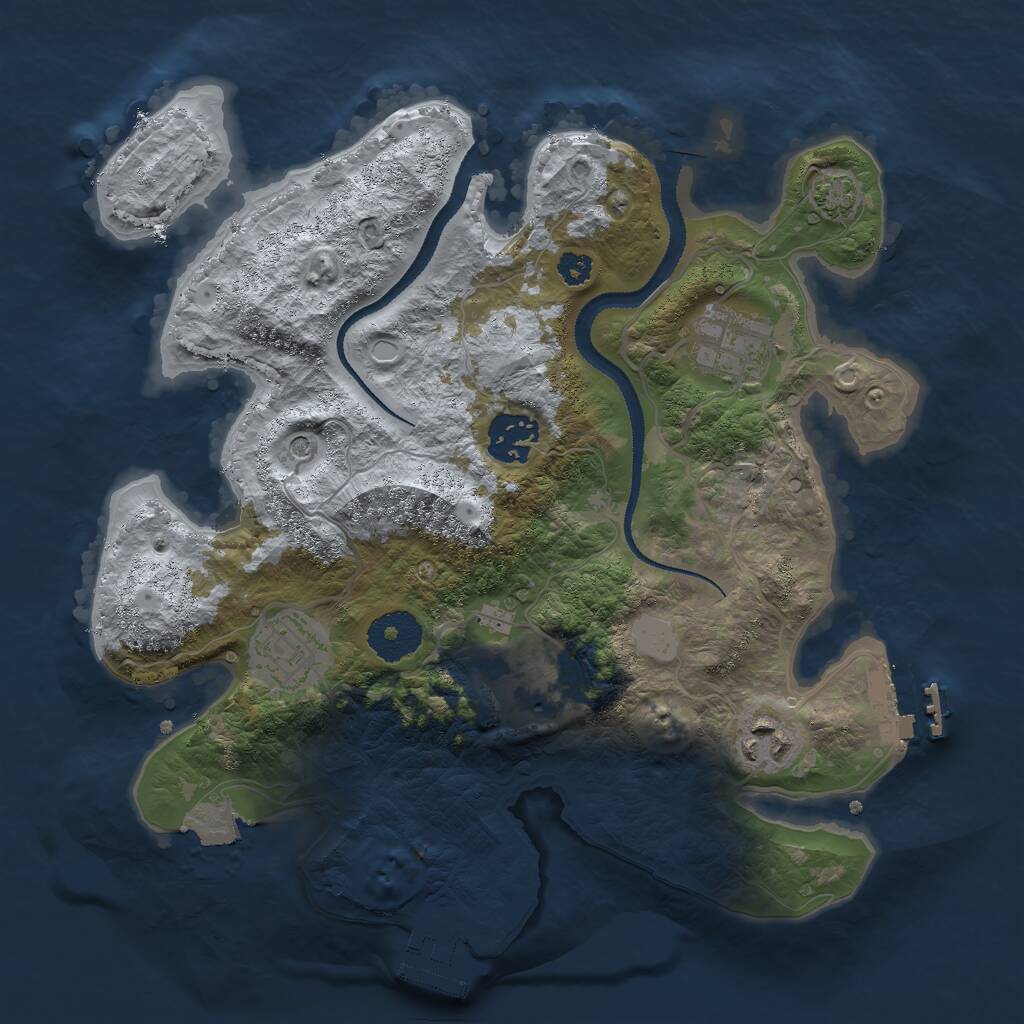 Rust Map: Procedural Map, Size: 3000, Seed: 1207514803, 10 Monuments