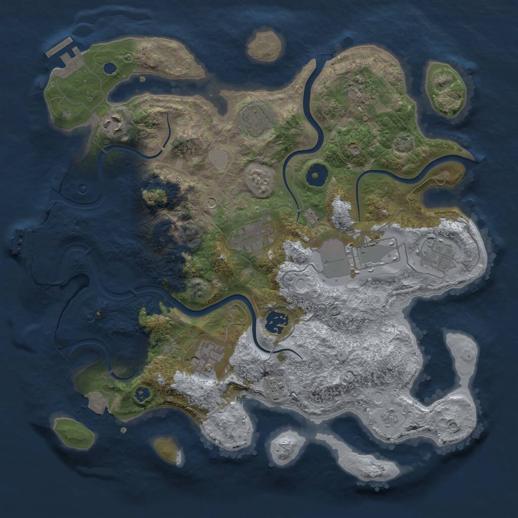 Rust Map: Procedural Map, Size: 3500, Seed: 450517316, 15 Monuments