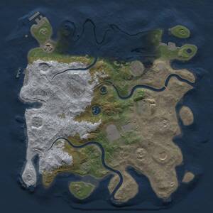 Thumbnail Rust Map: Procedural Map, Size: 3500, Seed: 1588950186, 14 Monuments