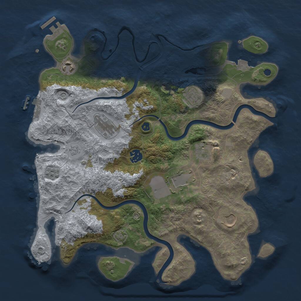 Rust Map: Procedural Map, Size: 3500, Seed: 1588950186, 14 Monuments