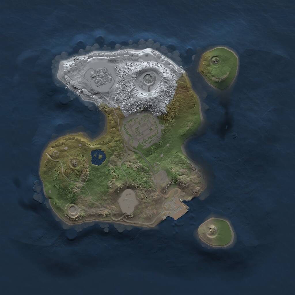Rust Map: Procedural Map, Size: 1850, Seed: 5555555, 4 Monuments