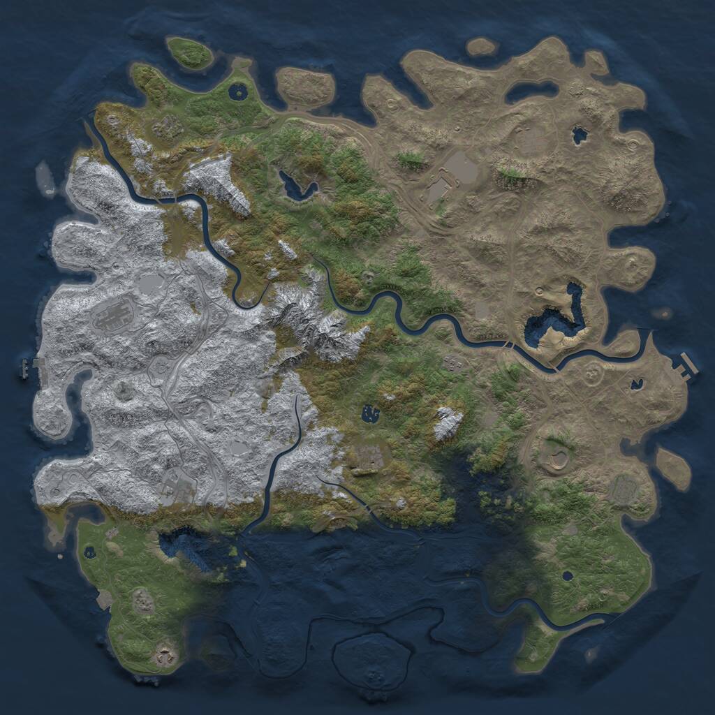 Rust Map: Procedural Map, Size: 5800, Seed: 483651, 17 Monuments