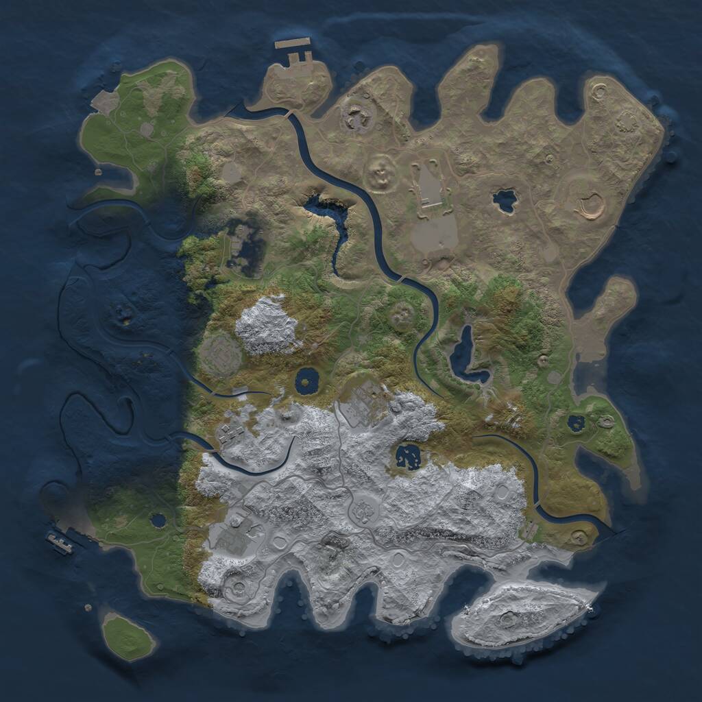 Rust Map: Procedural Map, Size: 4000, Seed: 2013340312, 15 Monuments