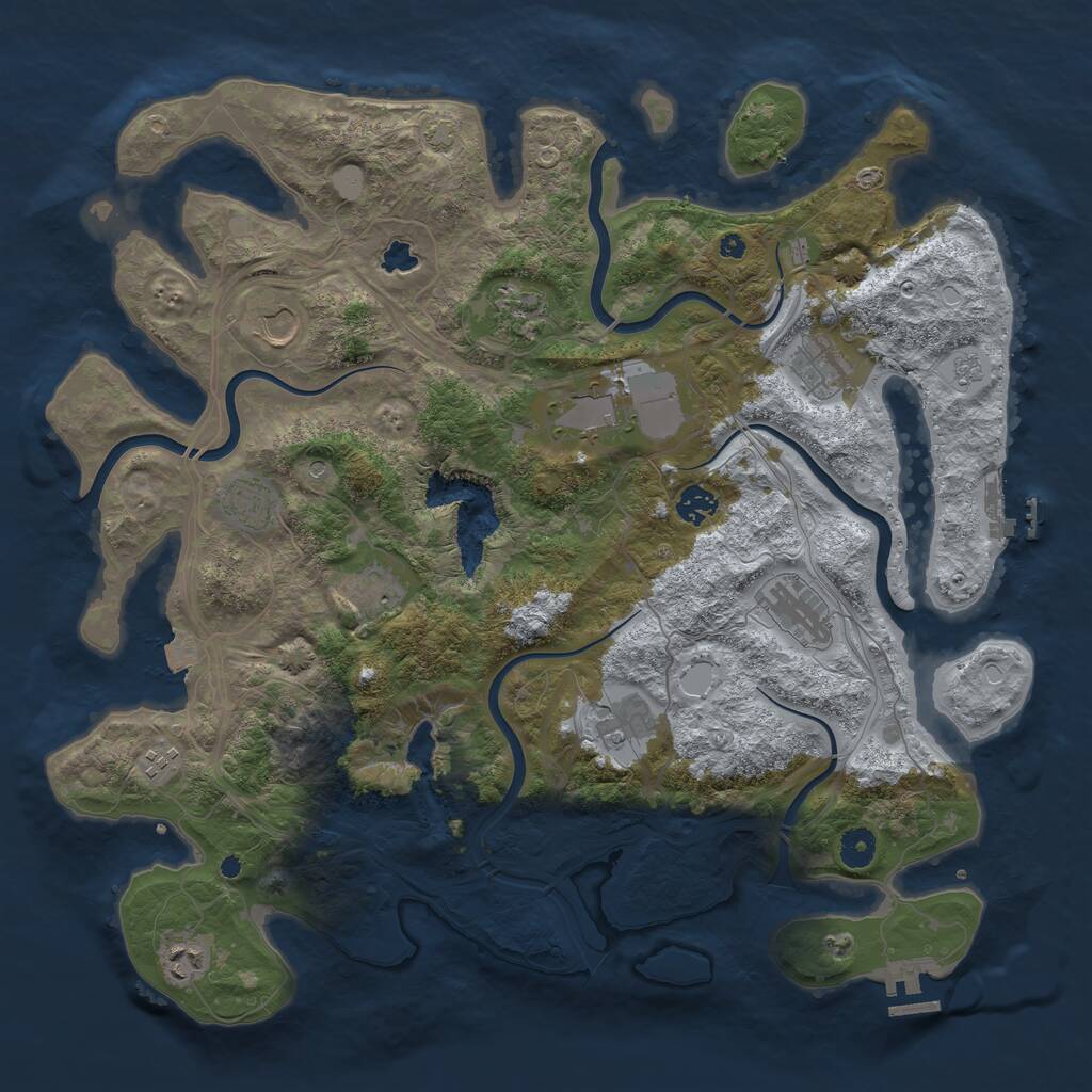 Rust Map: Procedural Map, Size: 4250, Seed: 23808, 17 Monuments