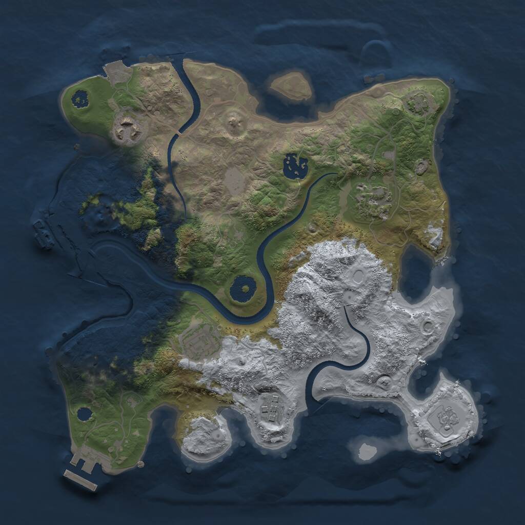Rust Map: Procedural Map, Size: 3000, Seed: 1611938202, 10 Monuments