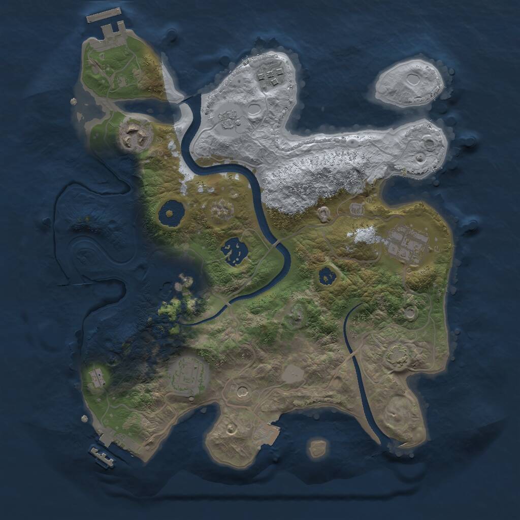 Rust Map: Procedural Map, Size: 3000, Seed: 870787, 12 Monuments