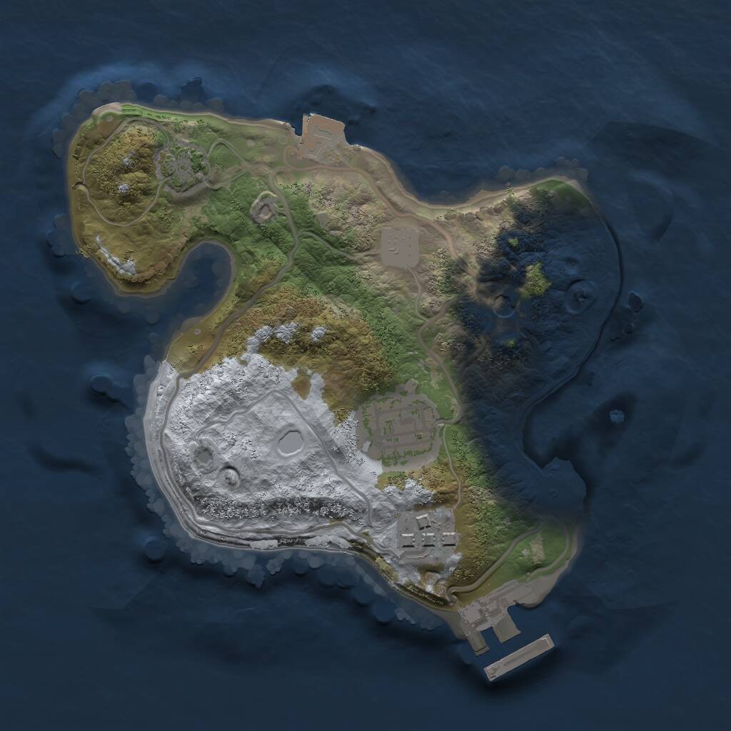 Rust Map: Procedural Map, Size: 2000, Seed: 1906487835, 6 Monuments