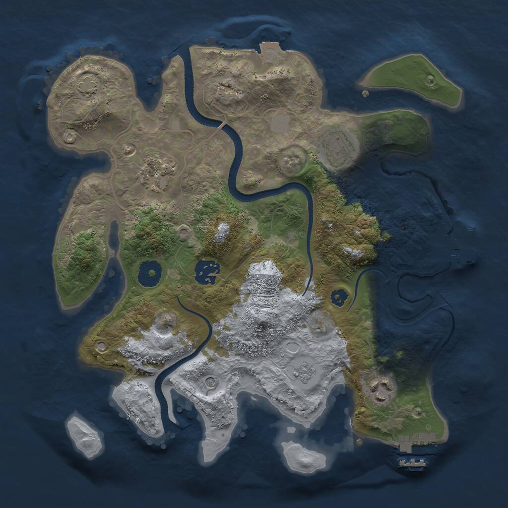 Rust Map: Procedural Map, Size: 3000, Seed: 1943003050, 10 Monuments