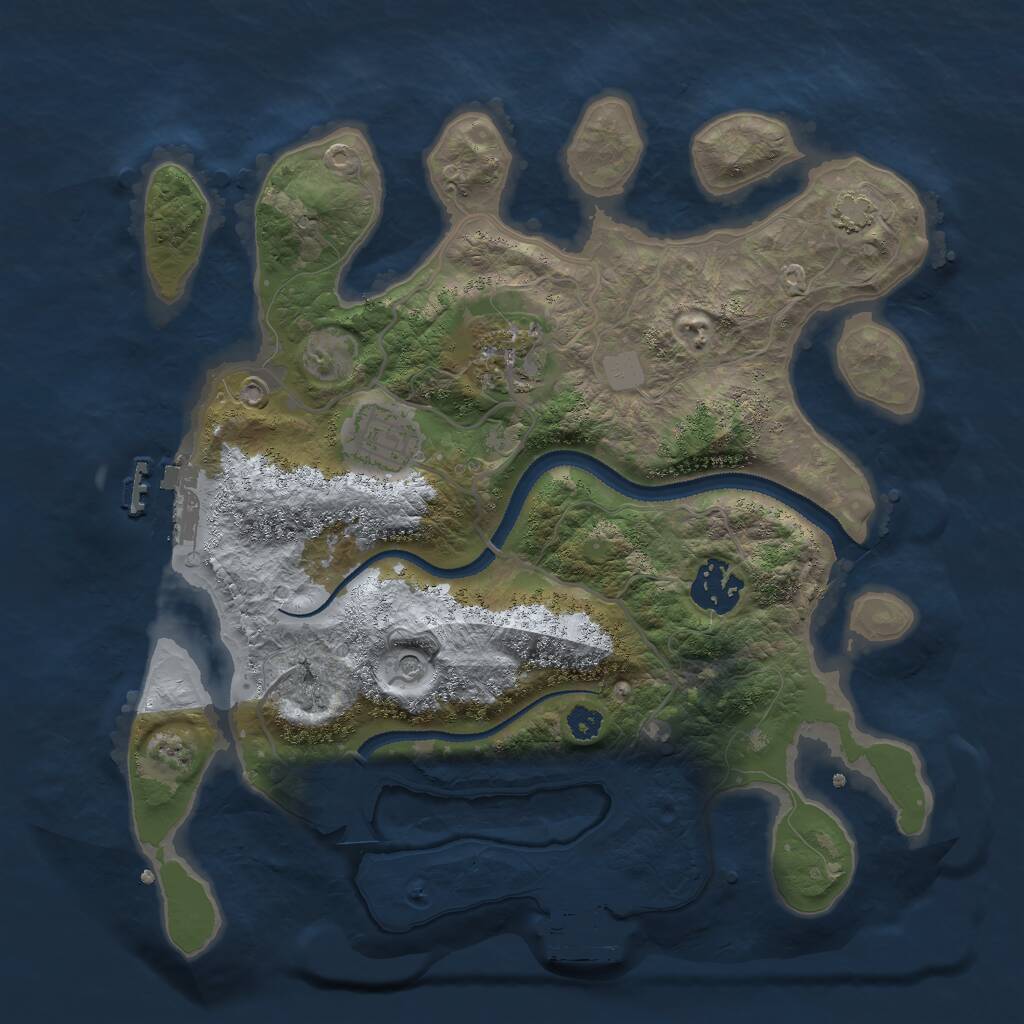 Rust Map: Procedural Map, Size: 3000, Seed: 1455237676, 8 Monuments