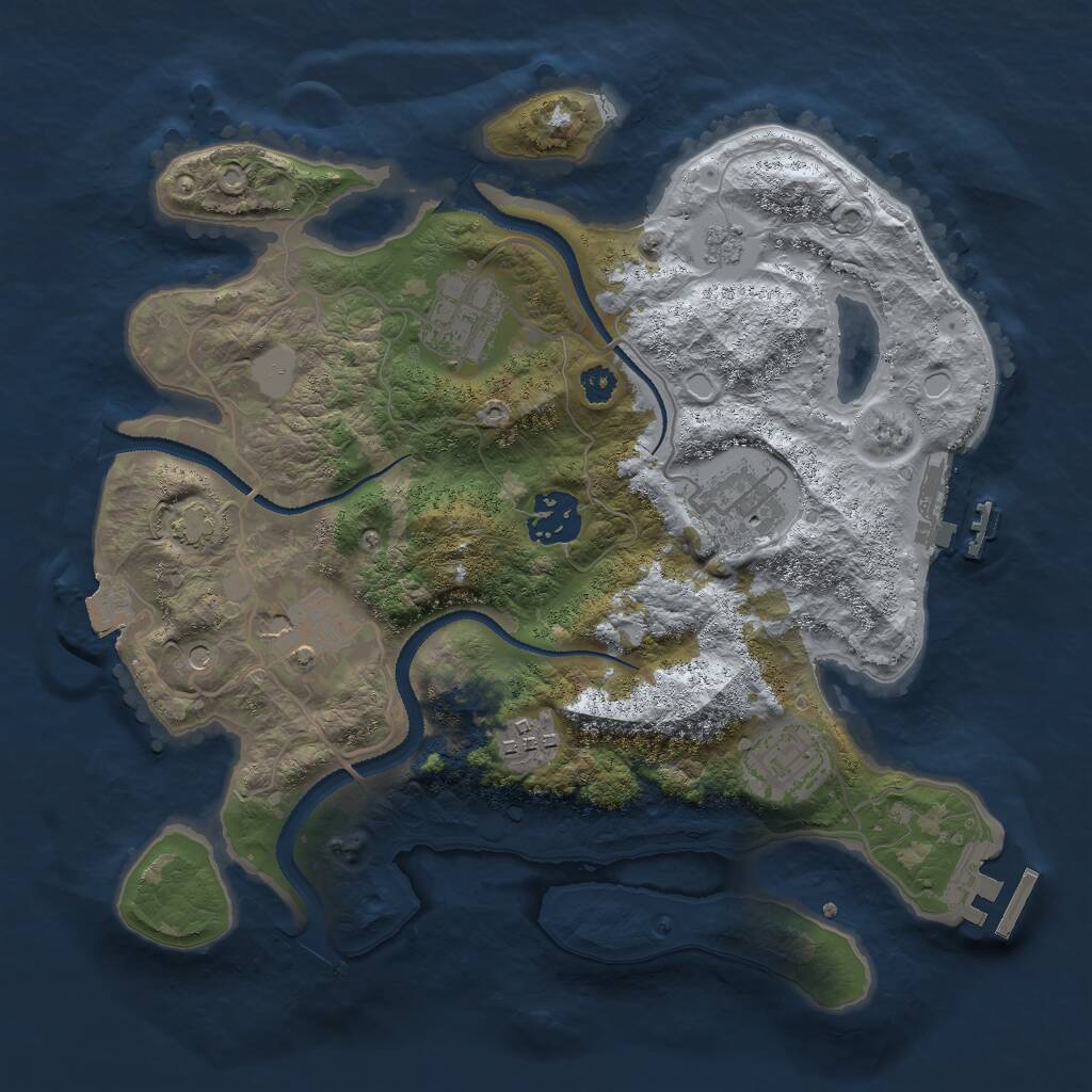 Rust Map: Procedural Map, Size: 3000, Seed: 1510624848, 12 Monuments