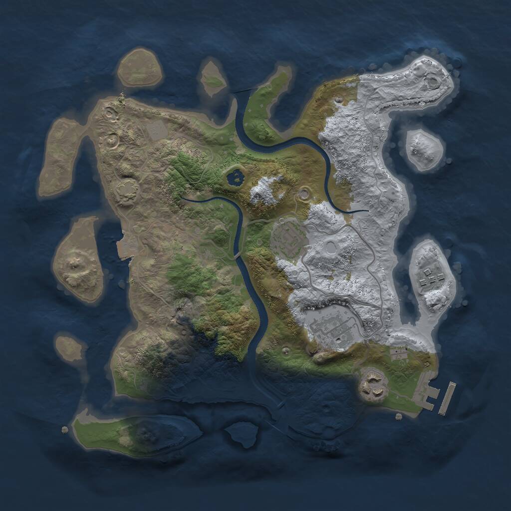 Rust Map: Procedural Map, Size: 3000, Seed: 73574, 7 Monuments