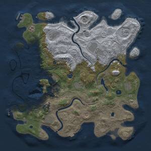 Thumbnail Rust Map: Procedural Map, Size: 4300, Seed: 1781256870, 17 Monuments