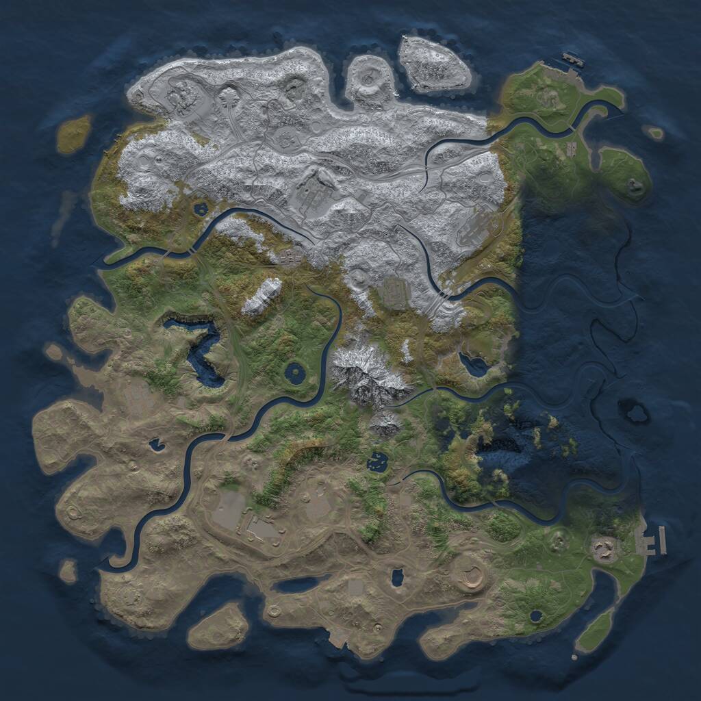 Rust Map: Procedural Map, Size: 5000, Seed: 1627430576, 17 Monuments