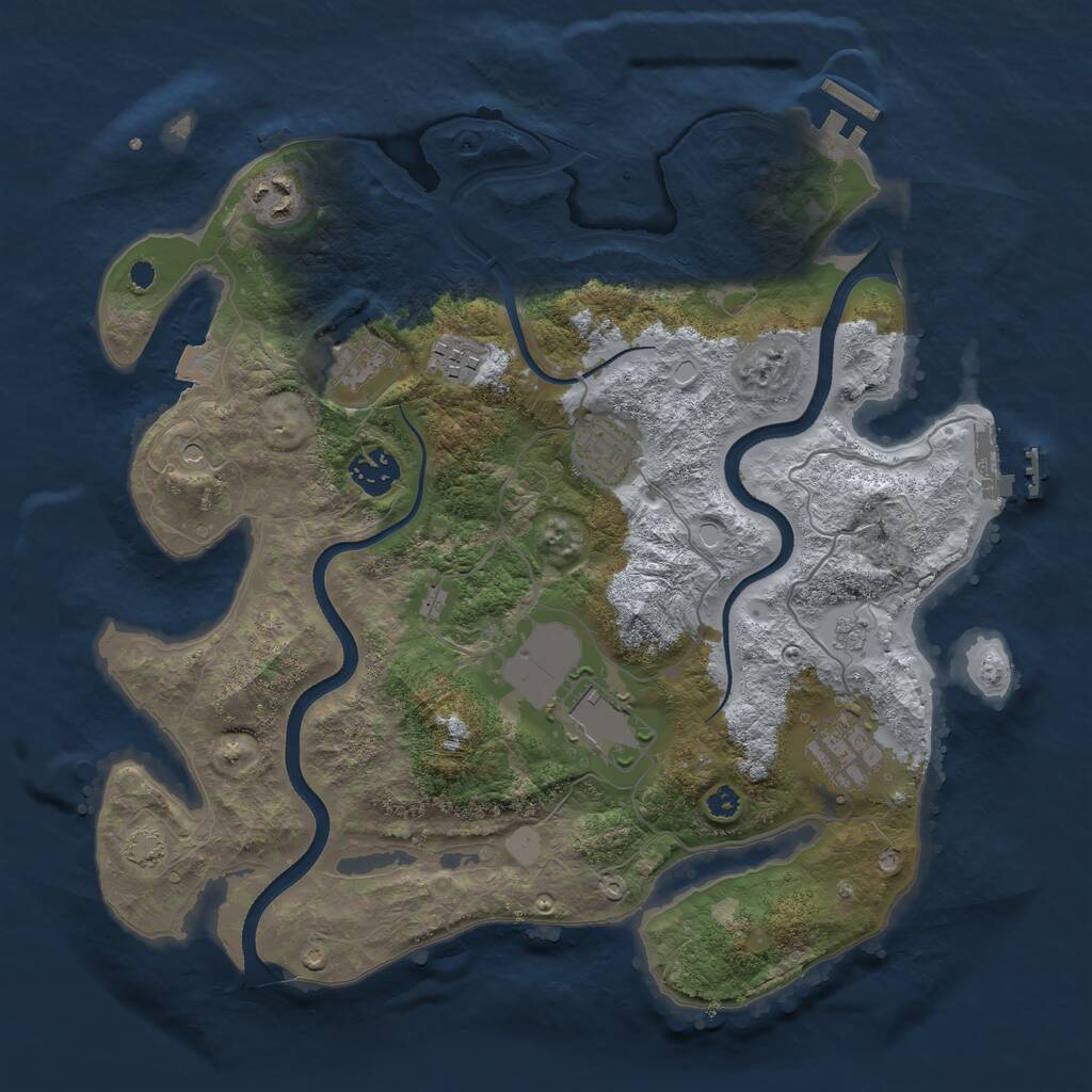 Rust Map: Procedural Map, Size: 3500, Seed: 8475, 13 Monuments