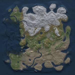 Thumbnail Rust Map: Procedural Map, Size: 4300, Seed: 1017185327, 16 Monuments