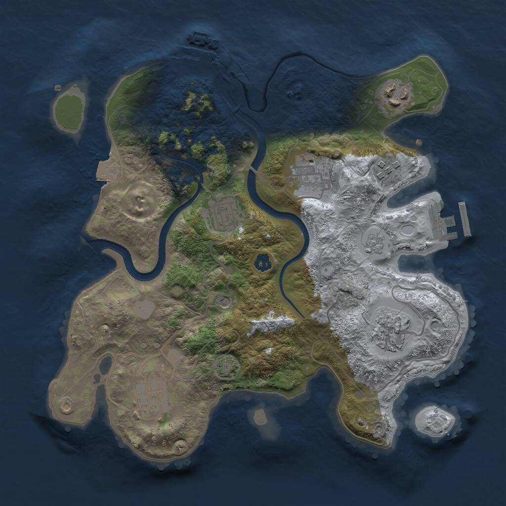 Rust Map: Procedural Map, Size: 2900, Seed: 1304852508, 12 Monuments