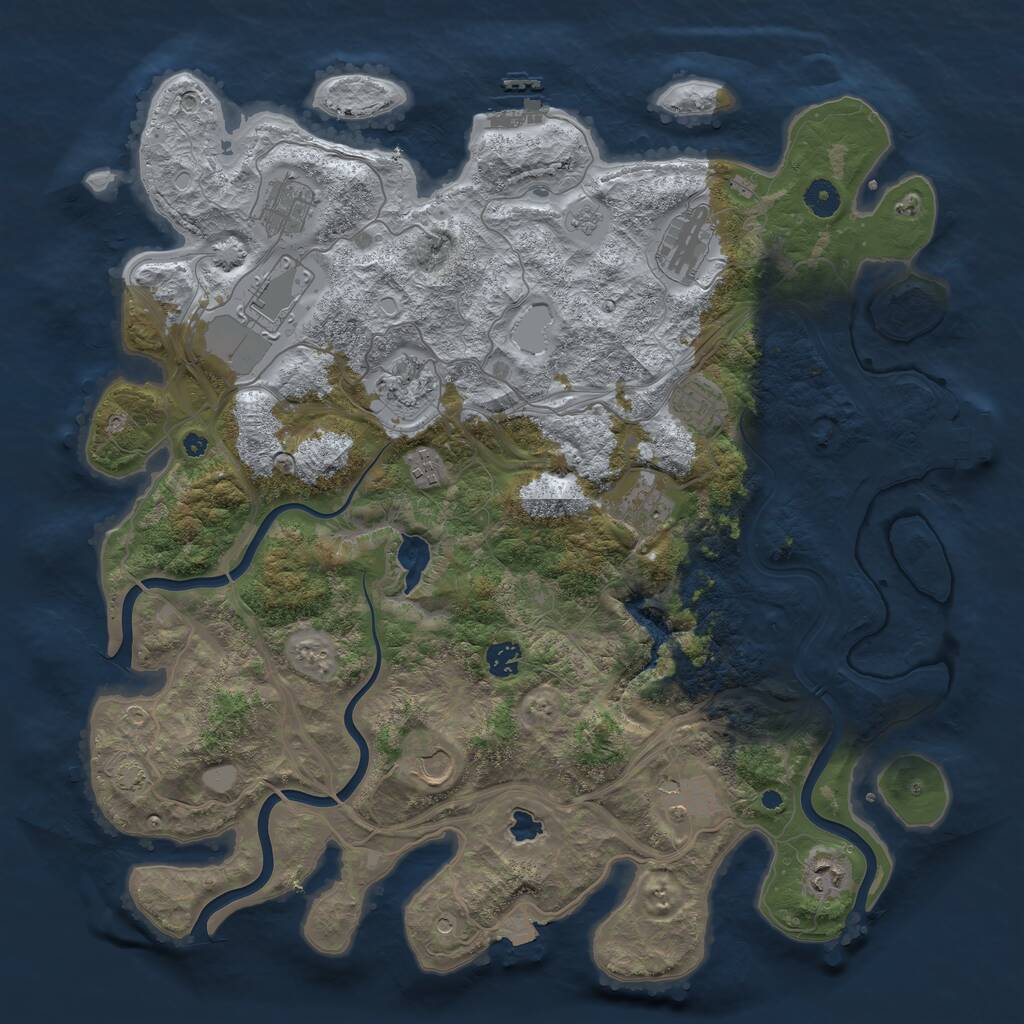 Rust Map: Procedural Map, Size: 4300, Seed: 1447998980, 17 Monuments