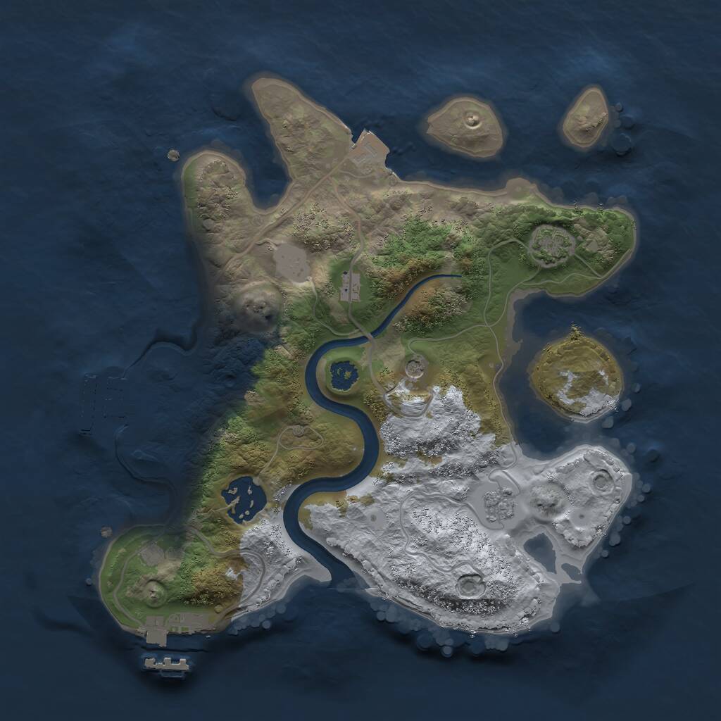 Rust Map: Procedural Map, Size: 2500, Seed: 243675803, 7 Monuments