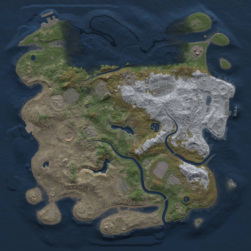 Rust Map: Procedural Map, Size: 4000, Seed: 51196821, 16 Monuments